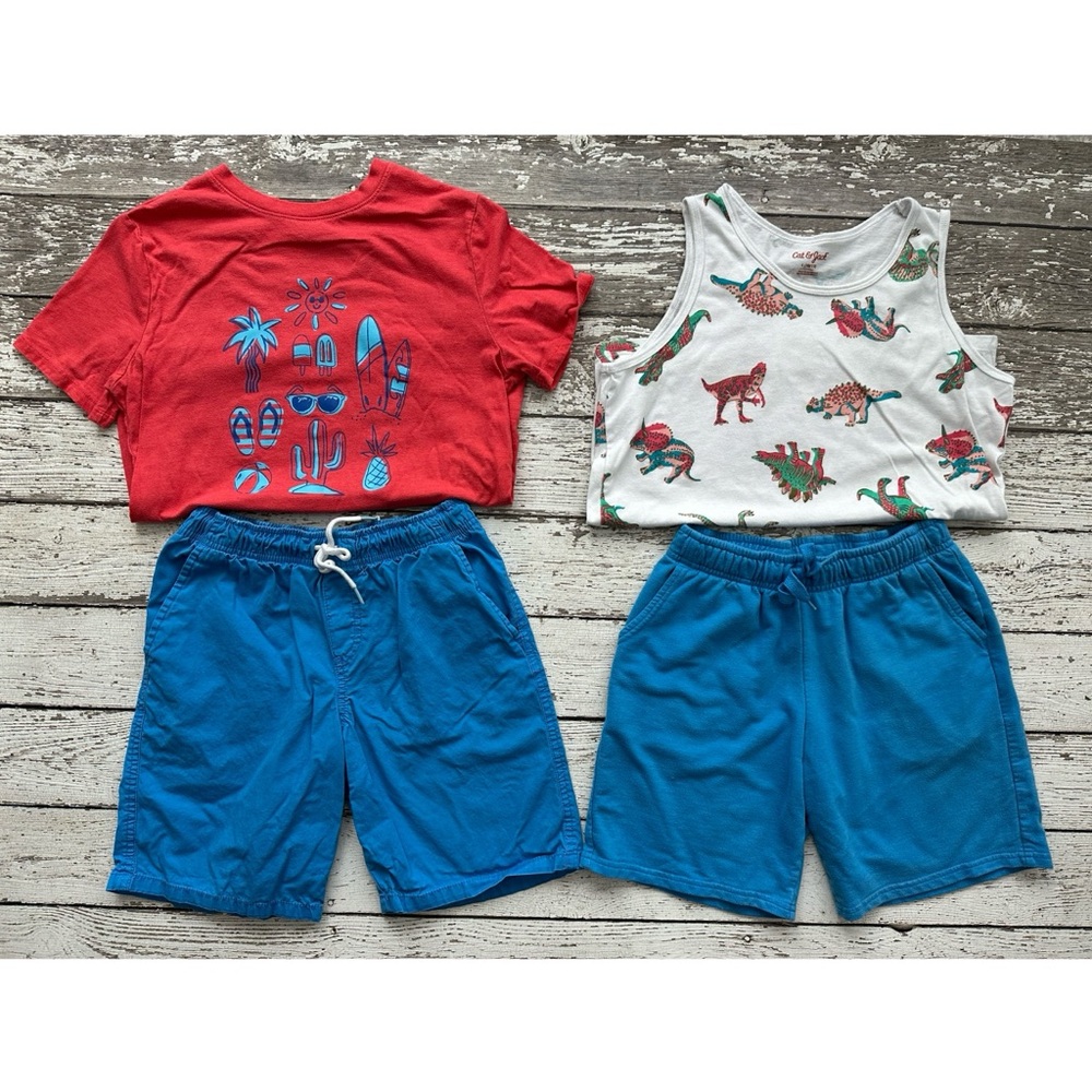 Cat & Jack Boys Graphic Tee Tank with Shorts Set 10 12